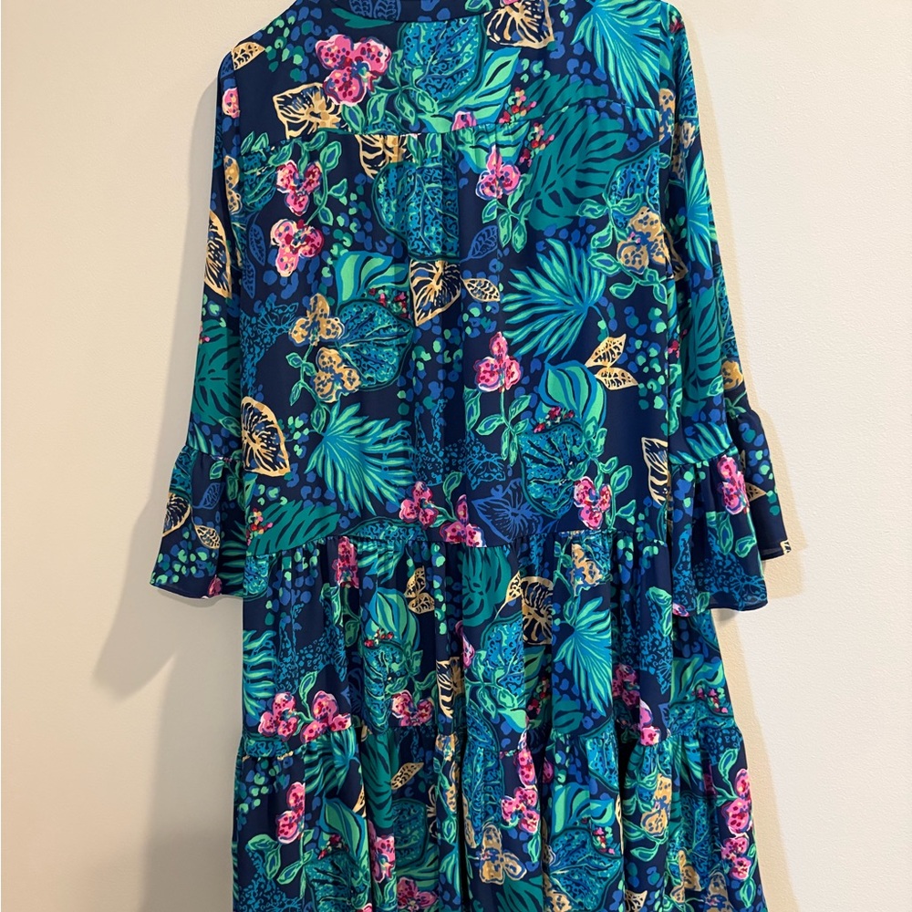 Lilly Pulitzer Navy and Green Floral Dress